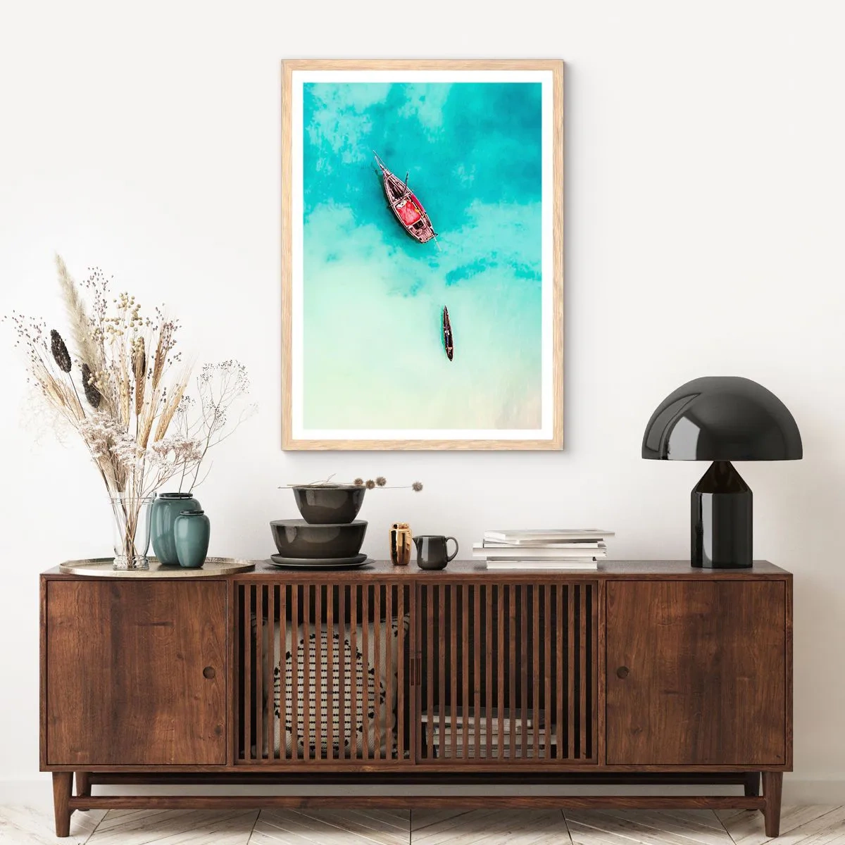 Pôster com moldura de carvalho claro - As praias de Zanzibar - 50x70 cm