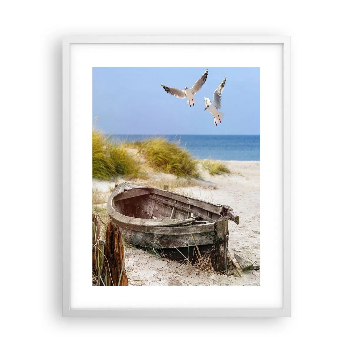Pôster em moldura branca - Banhado pelo vento - 40x50 cm