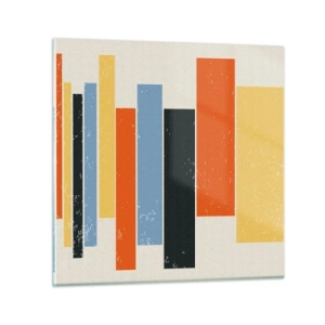 Quadro em vidro - Notação musical - 40x40 cm