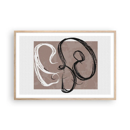 Pôster com moldura de carvalho claro - Composição – a busca pela plenitude - 91x61 cm