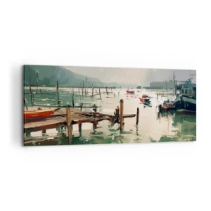 Quadro em tela - Mergulhado na lua derretida - 120x50 cm