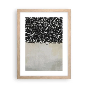 Pôster com moldura de carvalho claro - Abstração turbulenta - 30x40 cm