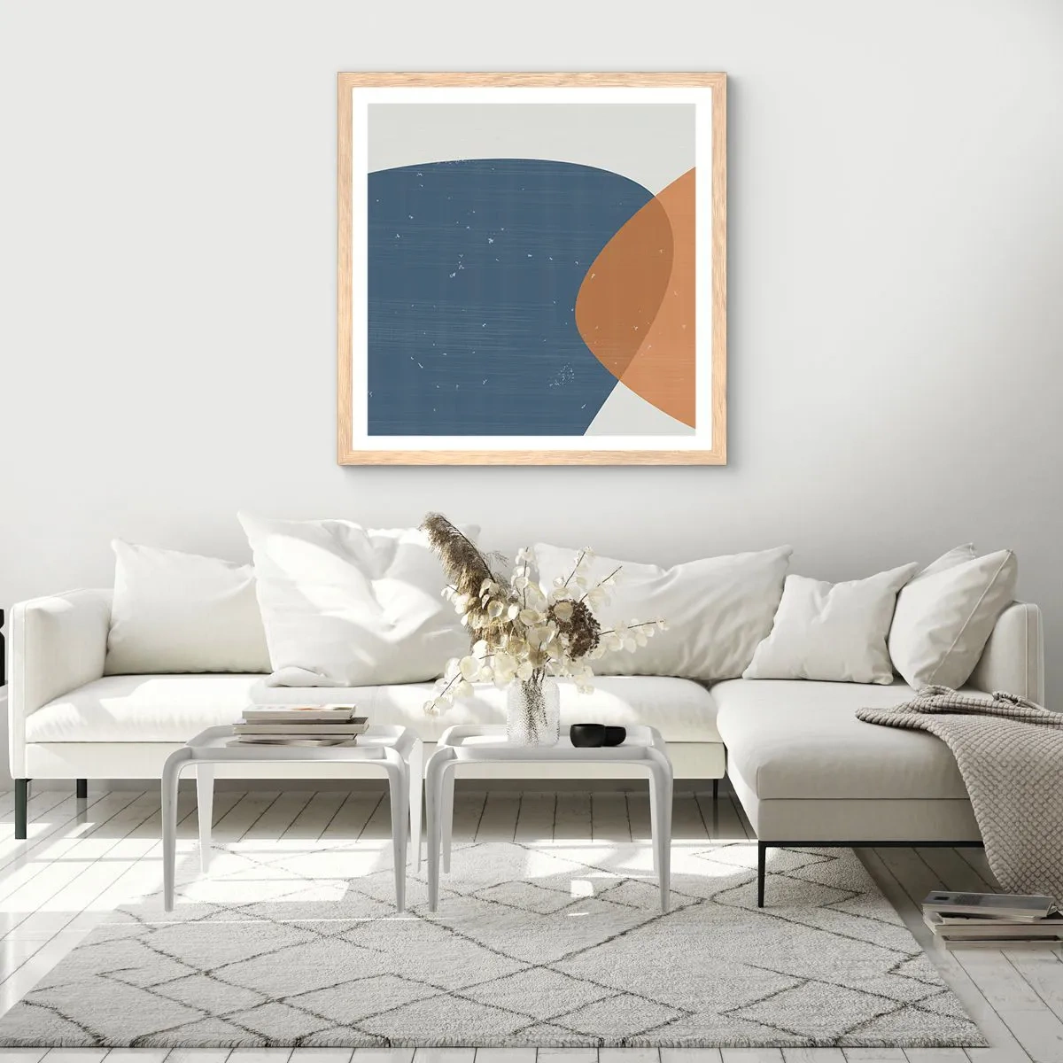 Pôster com moldura de carvalho claro - Ovais e influências - 30x30 cm