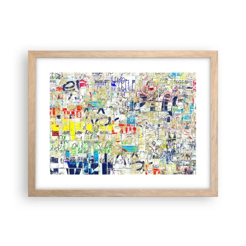 Pôster com moldura de carvalho claro - Simplesmente agradável aos olhos - 40x30 cm