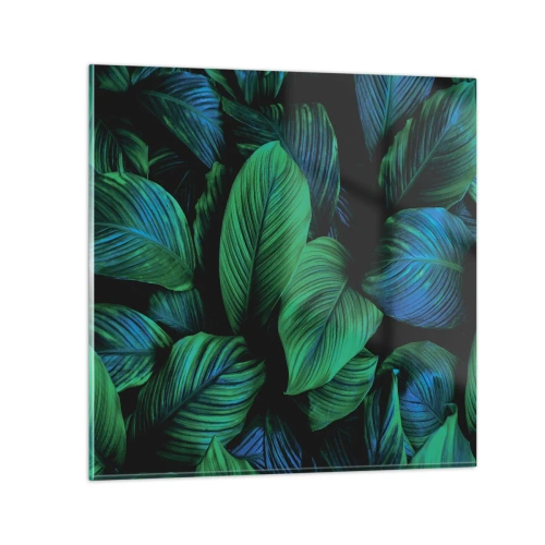 Quadro em vidro - Na multidão verde - 30x30 cm