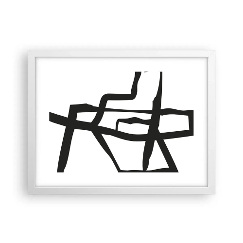 Pôster em moldura branca - Projeto preto e branco - 40x30 cm