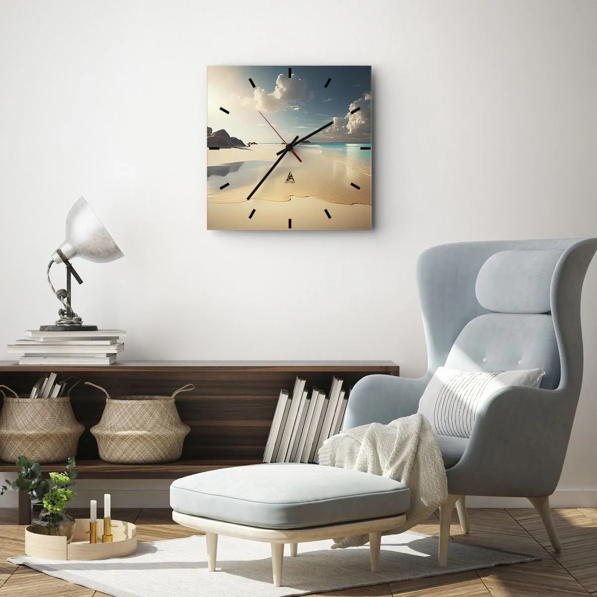 Relógio de parede - Relógio em vidro - Um dia de sonho - 30x30 cm