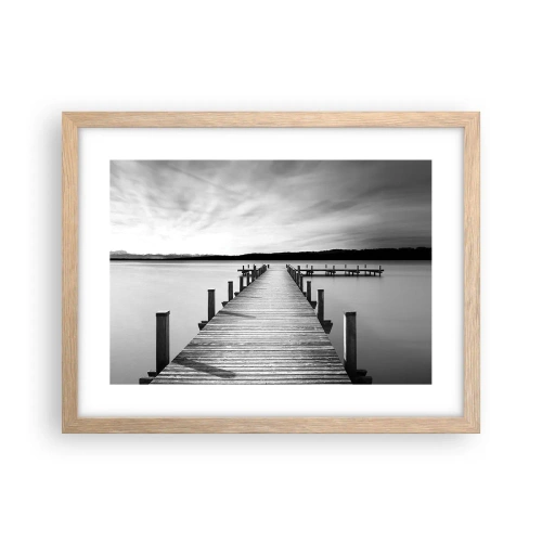 Pôster com moldura de carvalho claro - A fonte da tranquilidade - 40x30 cm