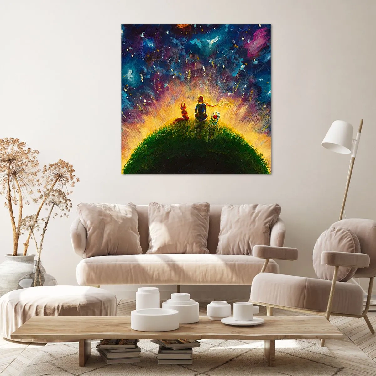 Quadro em tela - Amor e amizade - o mundo inteiro - 30x30 cm