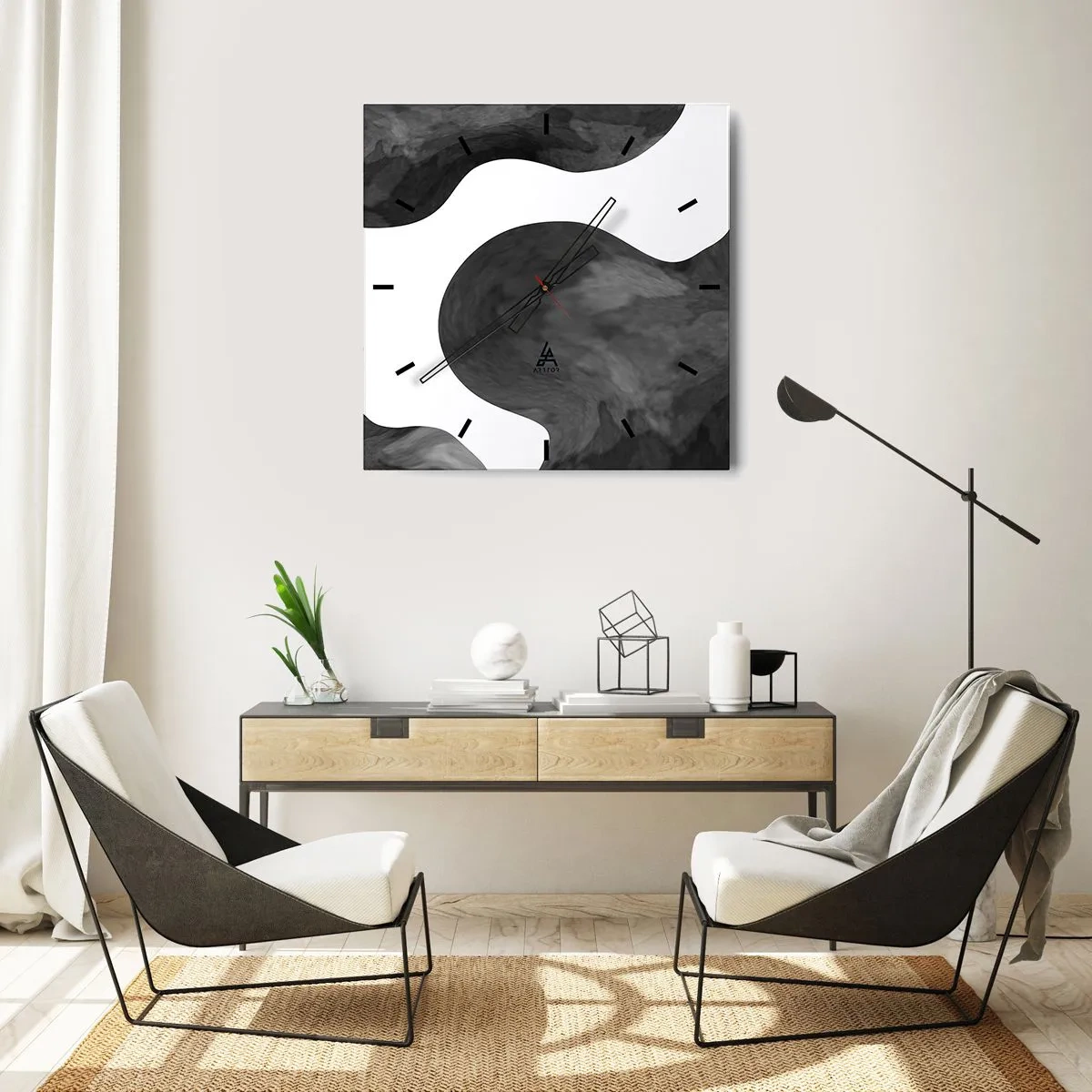 Relógio de parede - Relógio em vidro - Via Láctea - 40x40 cm