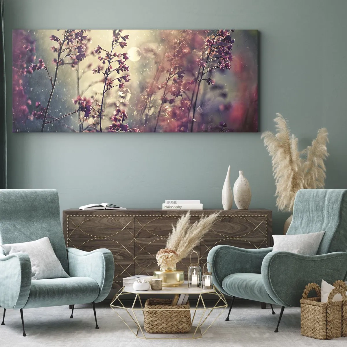 Quadro em tela - Jardim Secreto - 90x30 cm