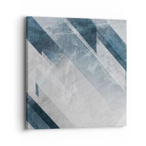 Quadro em tela - Arte espacial – movimento cinzento - 40x40 cm