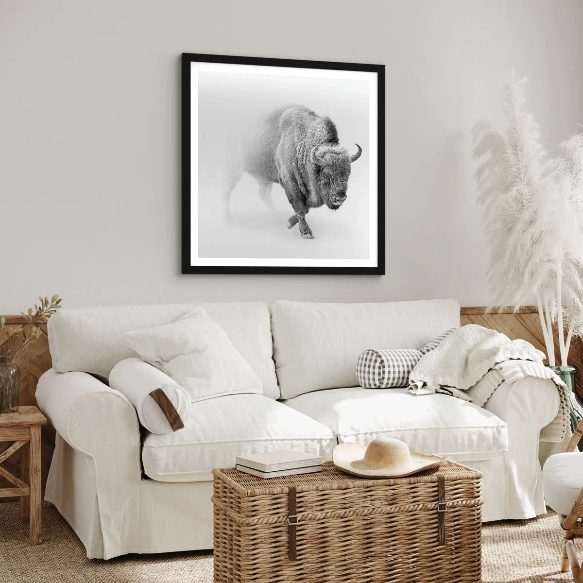 Pôster com moldura preta - Rei da Pradaria - 30x30 cm