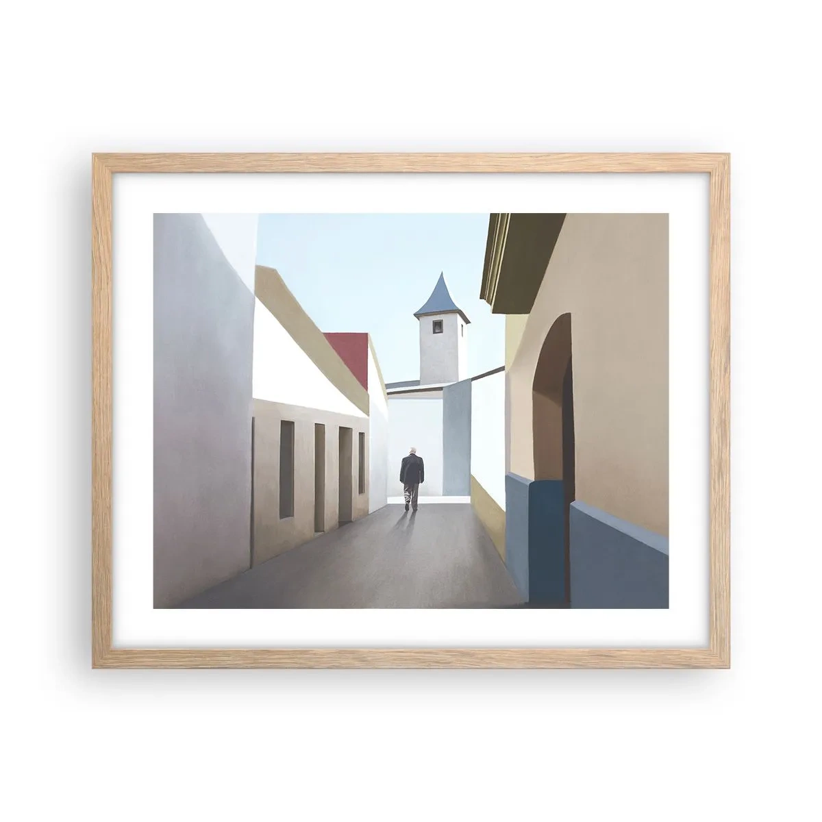 Pôster com moldura de carvalho claro - Um passeio ensolarado - 50x40 cm