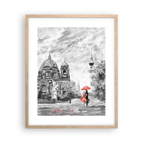 Pôster com moldura de carvalho claro - Reunião em Berlim - 40x50 cm