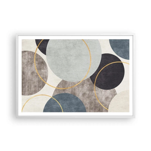 Pôster em moldura branca - Roda por roda - 100x70 cm