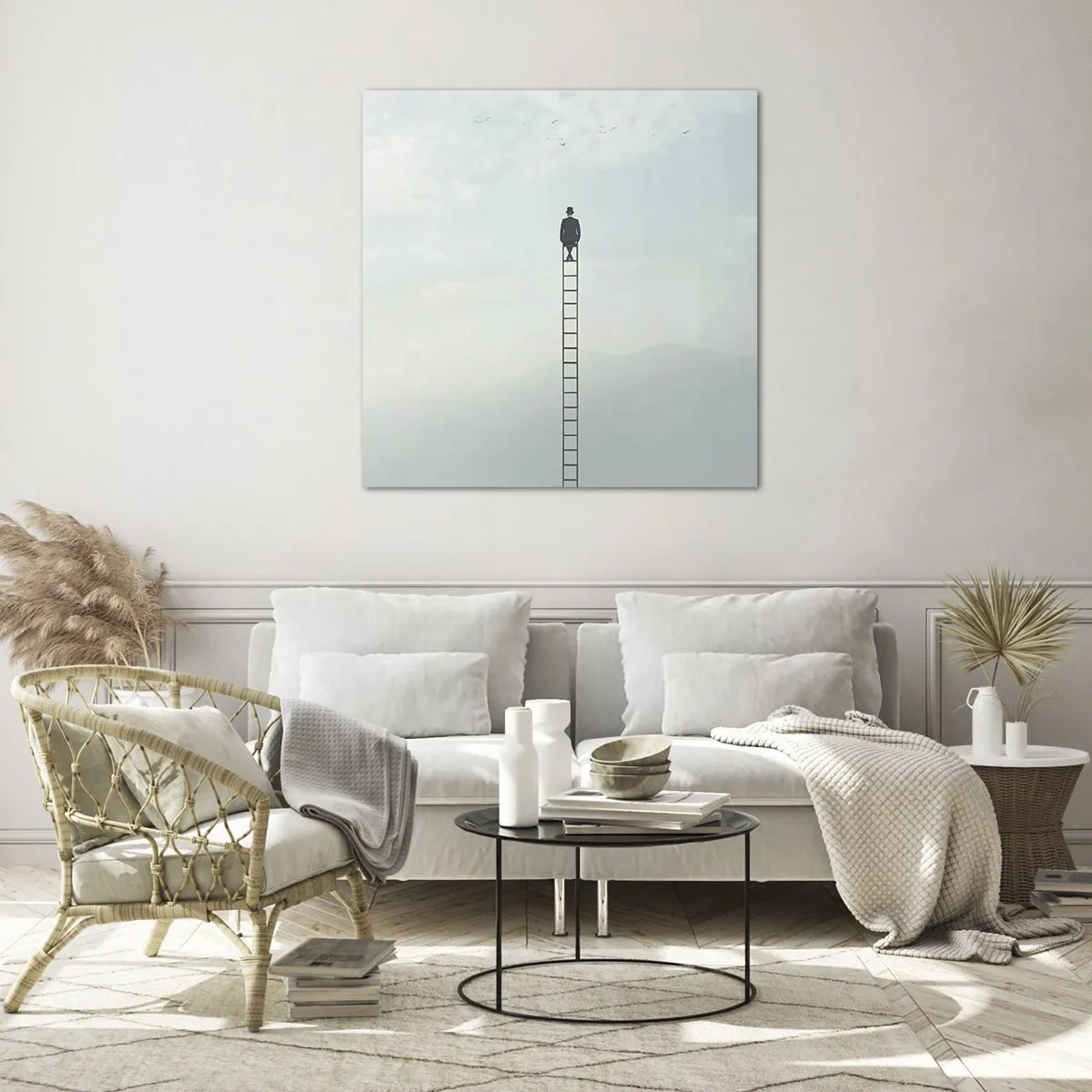 Quadro em vidro - Vá além - 40x40 cm