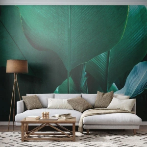 Papel de Parede Premium Canvas - De frente para a luz - Folha de banana, Bananeira, Plantar - 100x70 cm