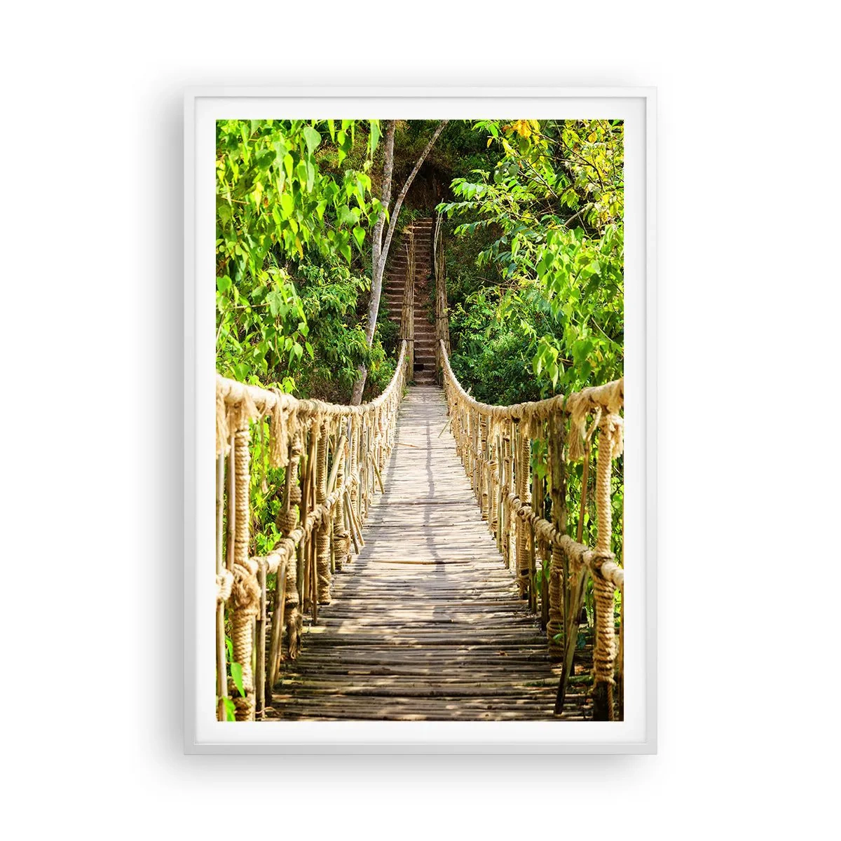 Pôster em moldura branca - Suspenso na vegetação - 70x100 cm