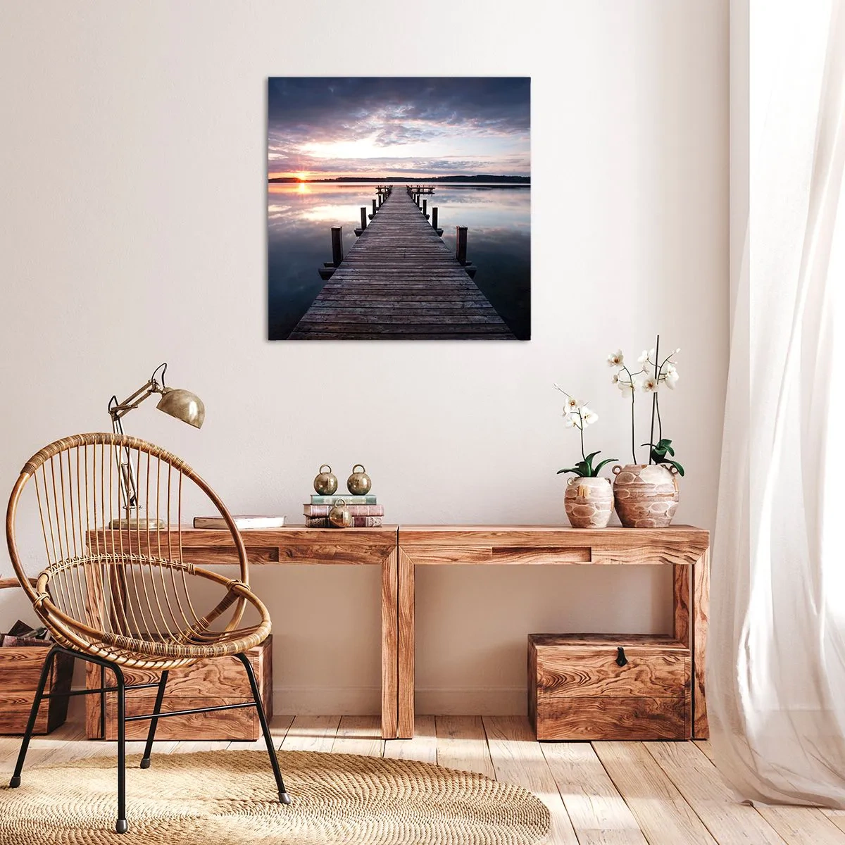 Quadro em tela - A tranquila fronteira do dia e da noite - 70x70 cm