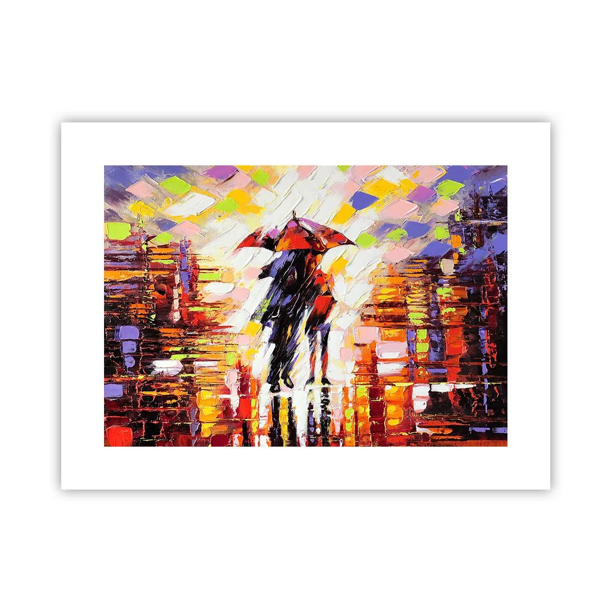 Pôster - Juntos durante a noite e a chuva - 40x30 cm