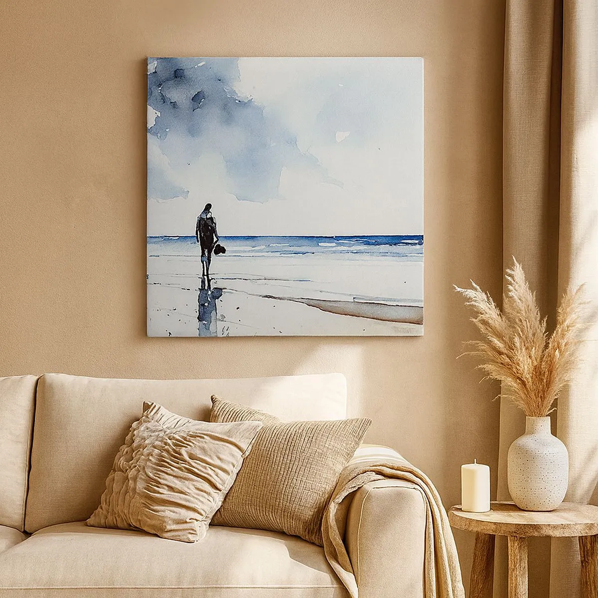 Quadro em tela - Conversa com o mar - 30x30 cm