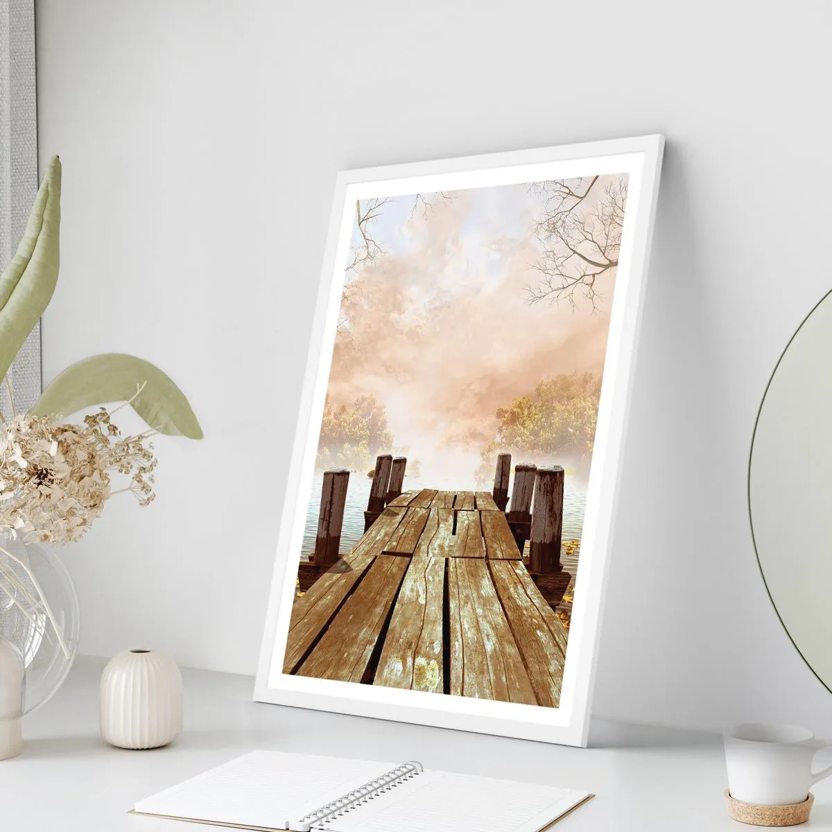 Pôster em moldura branca - A leve tristeza do outono - 30x40 cm