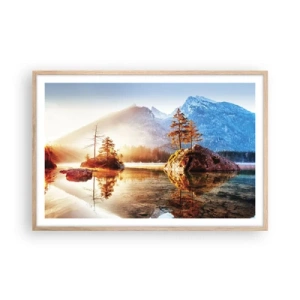 Pôster com moldura de carvalho claro - A natureza sob uma nova luz - 91x61 cm