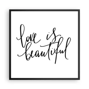 Pôster com moldura preta - Leia e repita - 60x60 cm