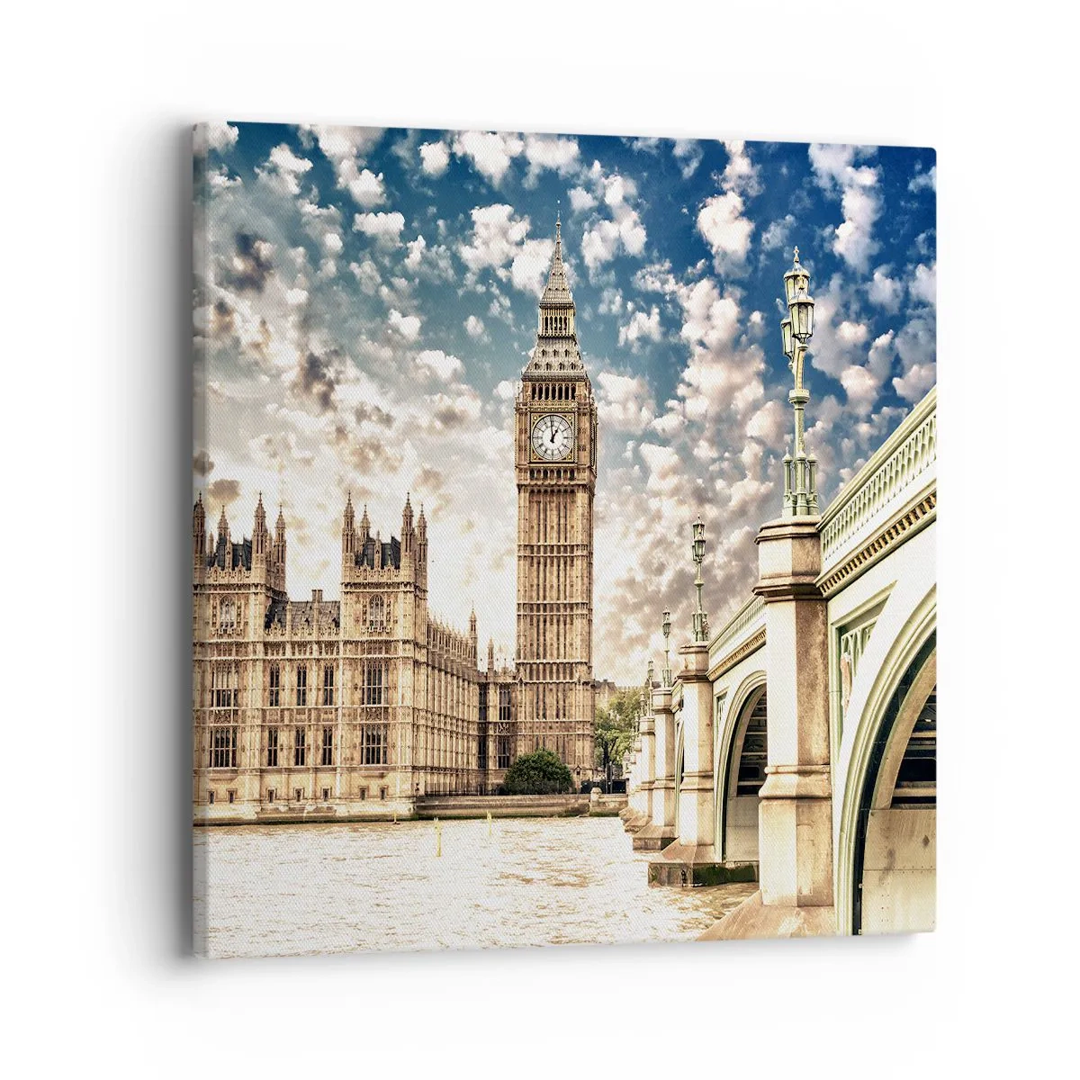 Quadro em tela - Nuvens emplumadas sobre o Tamisa - 40x40 cm