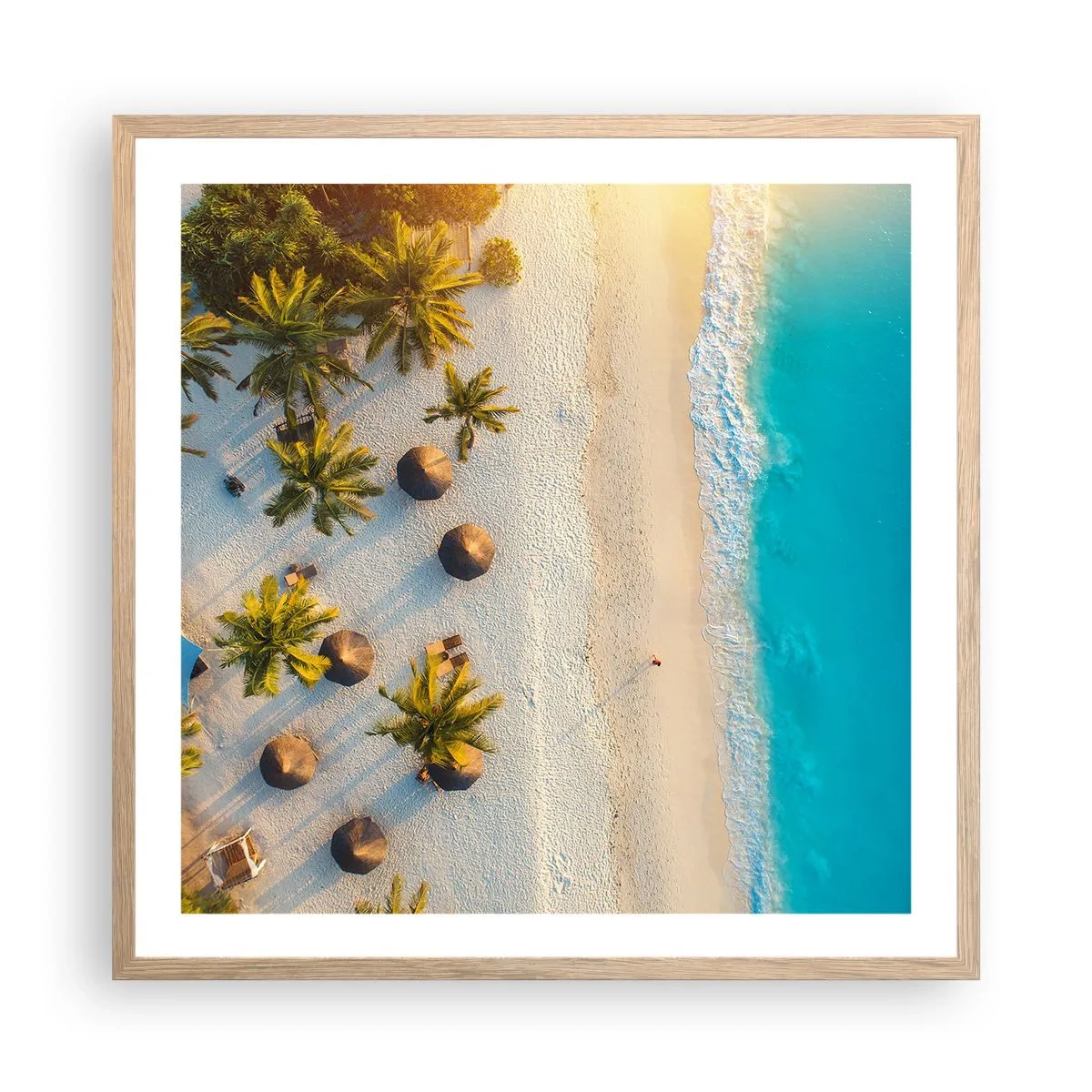 Pôster com moldura de carvalho claro - Bem vindo ao Paraíso - 60x60 cm