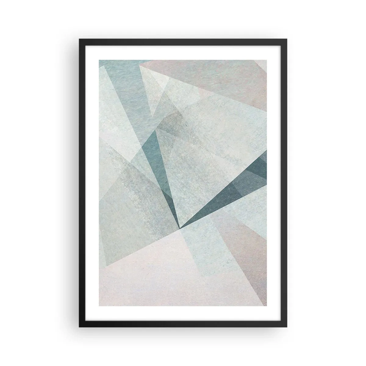 Pôster com moldura preta - Formas geométricas em tons pastel - 50x70cm - Calmo, embora dinâmico - Decoração de parede moderna para a sala de estar e quarto ARTTOR
