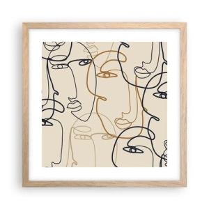 Pôster com moldura de carvalho claro - Retrato multiplicado - 40x40 cm