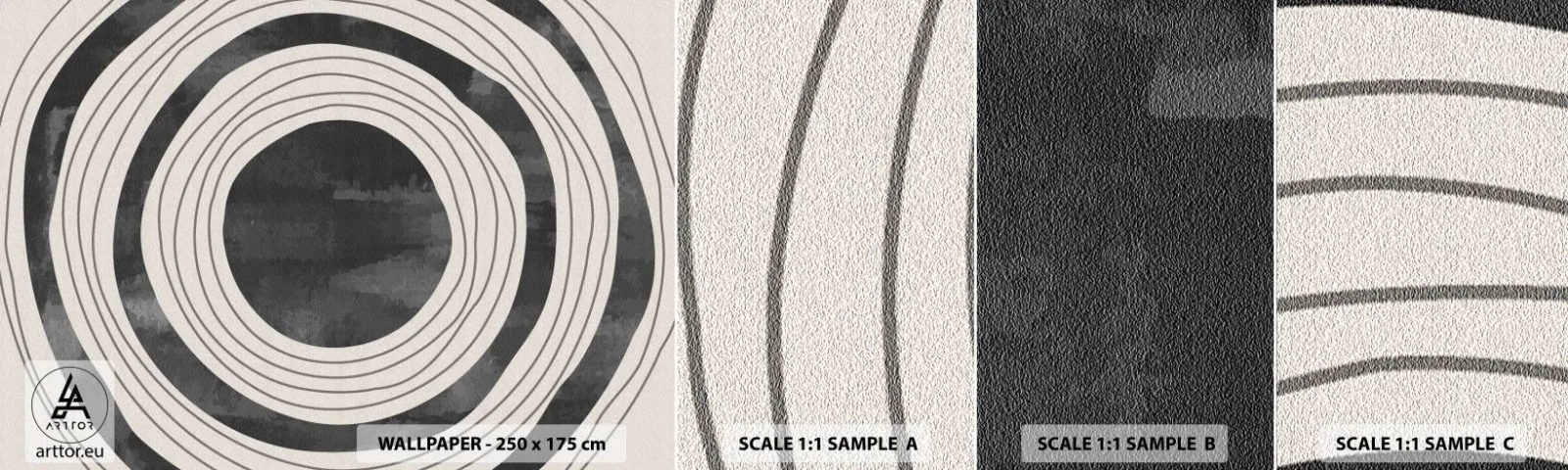 Amostra de papel de parede autocolante Deluxe Sticker - Direito ao ponto - Rodas, Minimalismo, Idoso - 100x30 cm