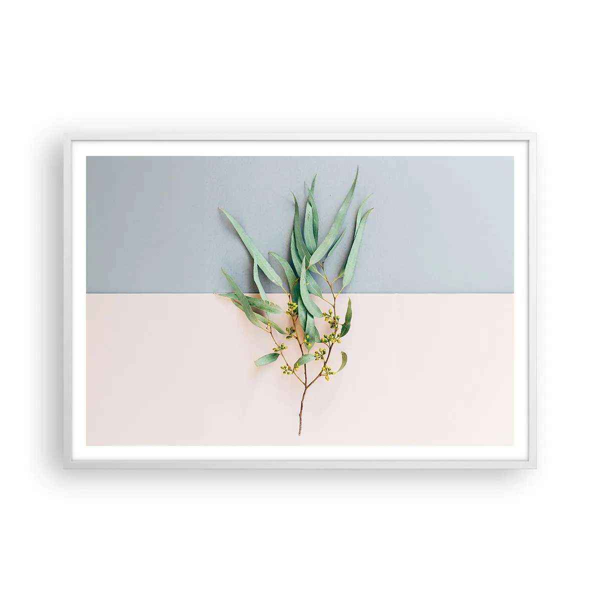 Pôster em moldura branca - Sutileza pastel - 100x70 cm