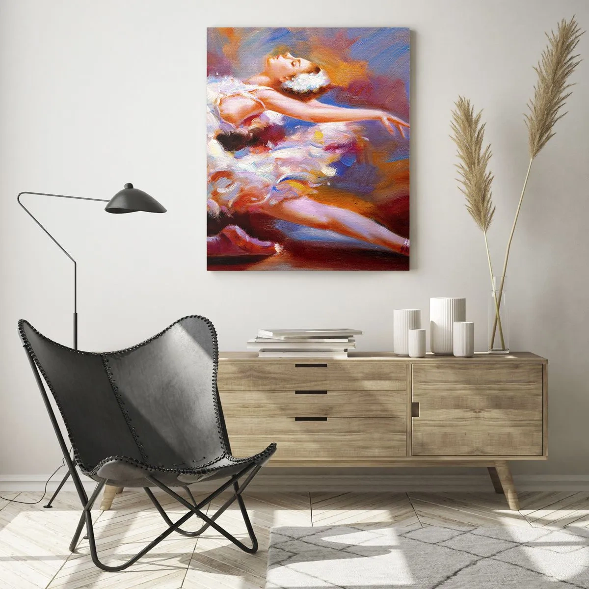 Quadro em vidro - A graça do cisne - 50x70 cm