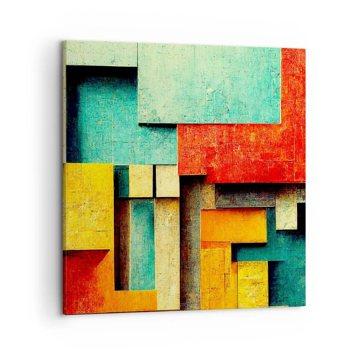 Quadro em tela - Festival de ângulos vivos - 50x50 cm