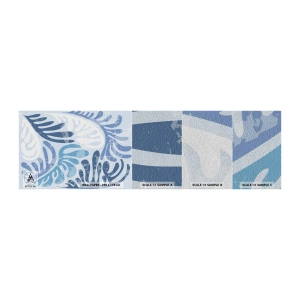 Amostra de papel de parede Premium Sand - Samambaias azuis - Minimalismo, Pastel, Boho - 100x30 cm