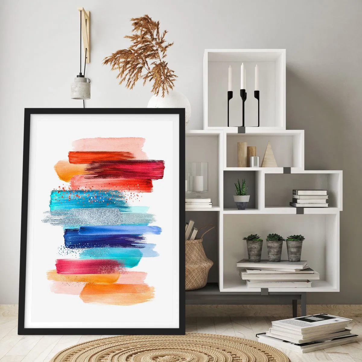 Pôster com moldura preta - Para cima e para baixo  - 70x100 cm