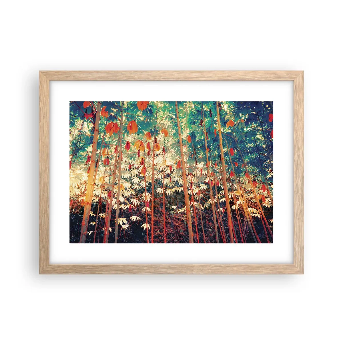 Pôster com moldura de carvalho claro - A vida secreta das folhas - 40x30 cm