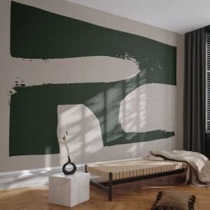 Papel de Parede Premium Canvas - Baías de branco - Boho, Minimalismo, Forma - 350x256 cm