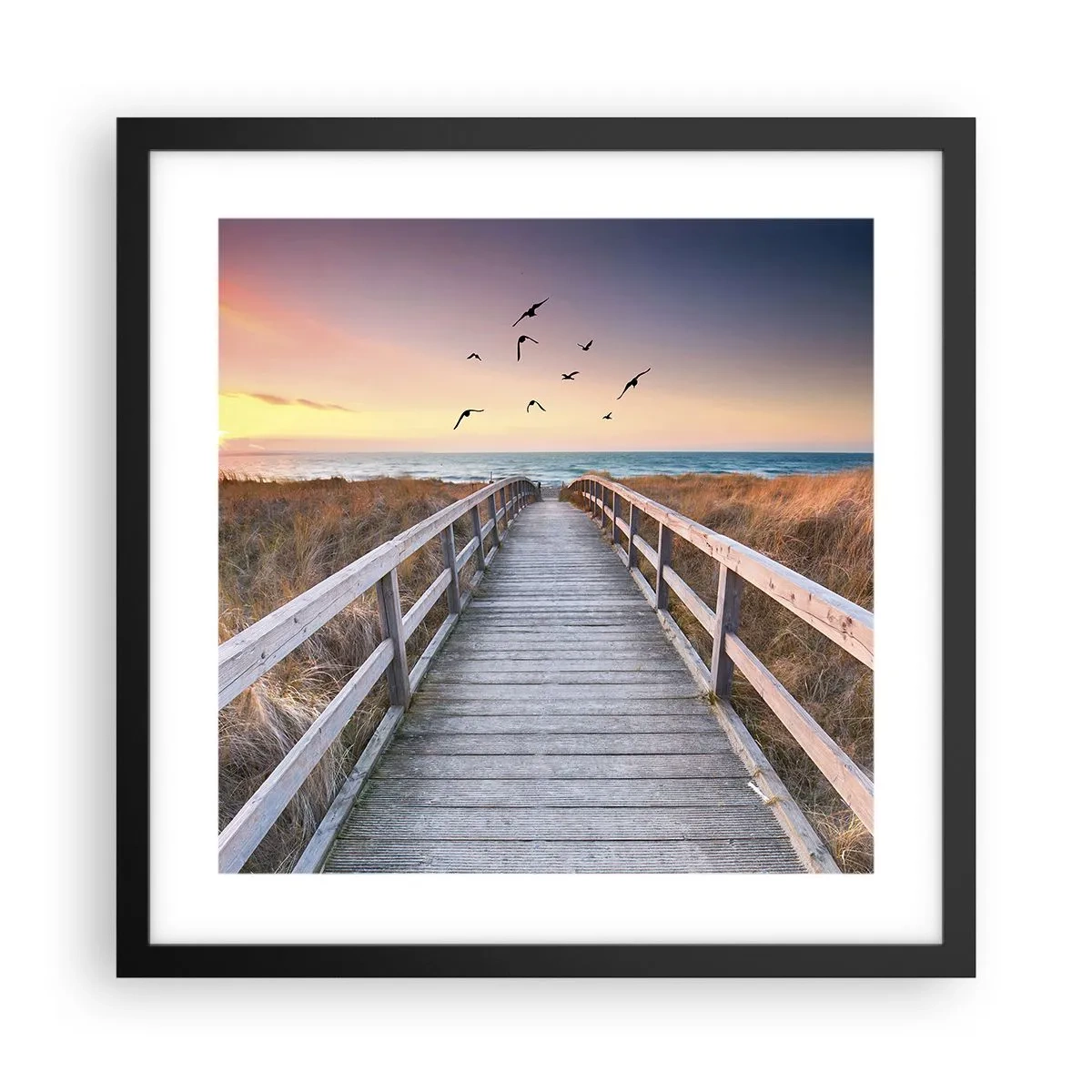 Pôster com moldura preta - O espaço das alturas - 40x40 cm