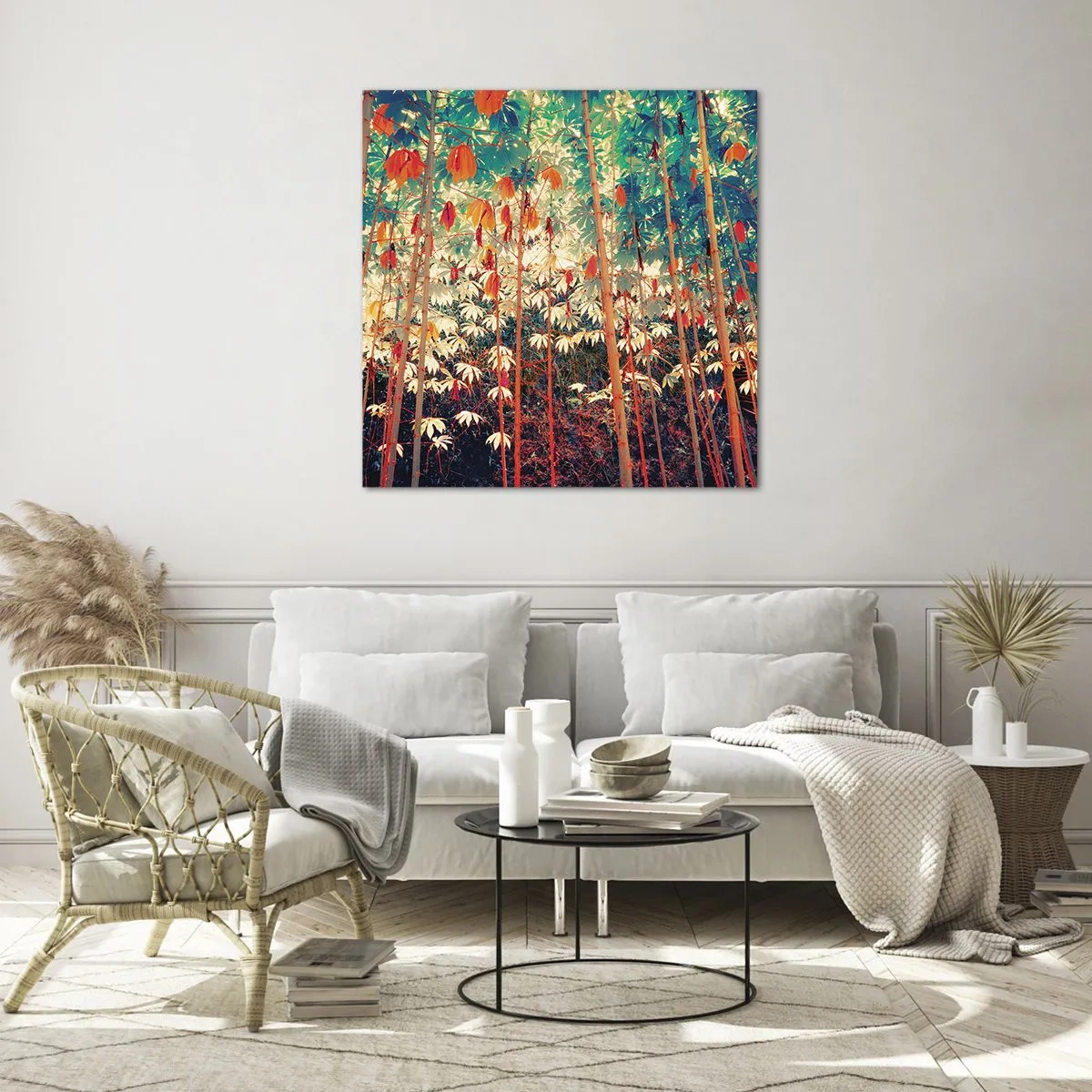 Quadro em vidro - A vida secreta das folhas - 70x70 cm