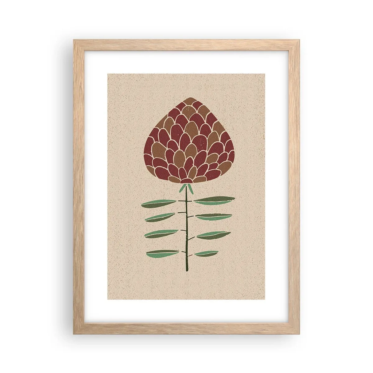 Pôster com moldura de carvalho claro - Que grande coisa - 30x40 cm