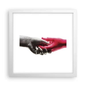 Pôster em moldura branca - Juntos, mas diferentes - 30x30 cm