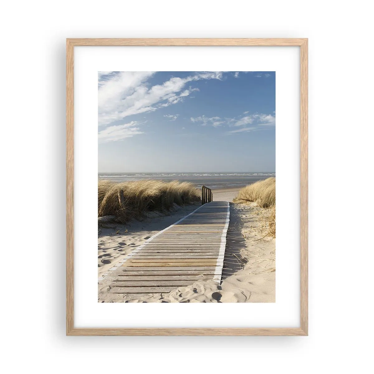 Pôster com moldura de carvalho claro - Atrás da duna, ao som da relva - 40x50 cm