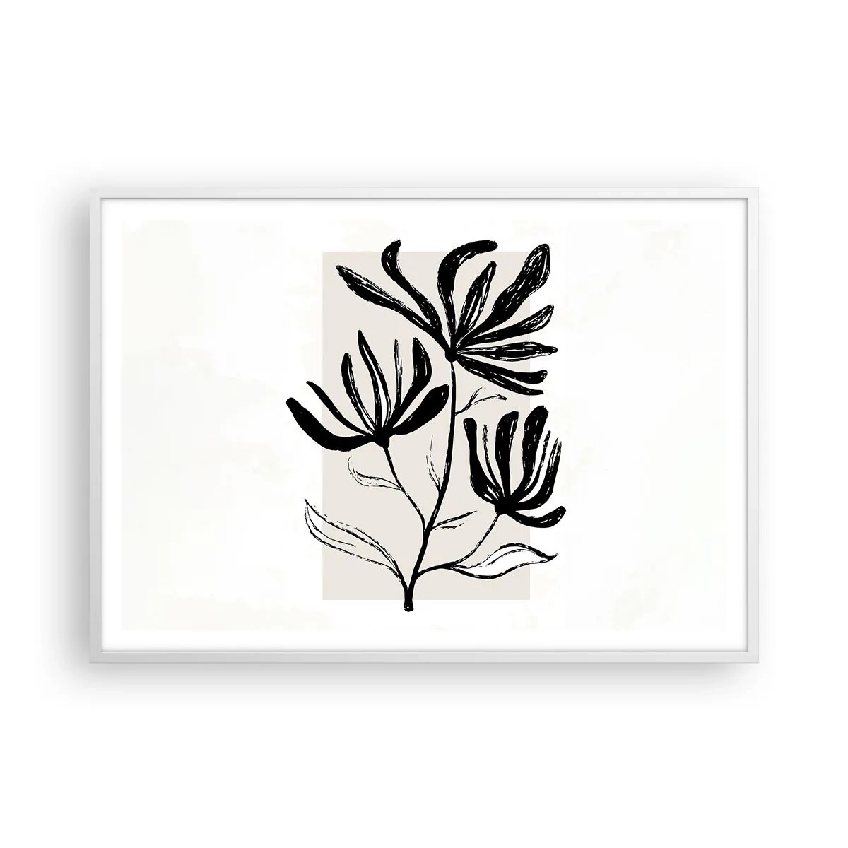 Pôster em moldura branca - Esboço para o herbário - 100x70 cm