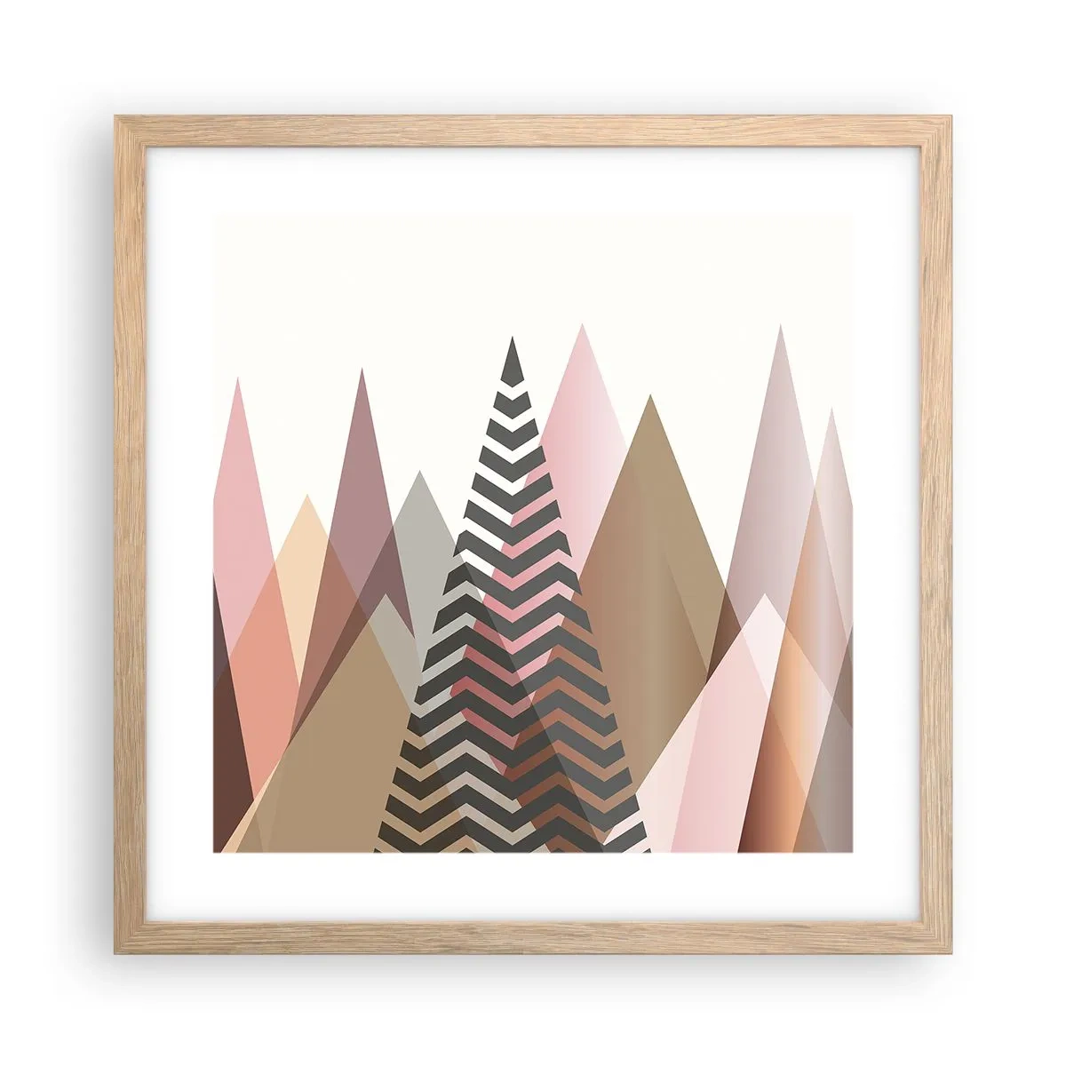 Pôster com moldura de carvalho claro - Vista piramidal - 40x40 cm