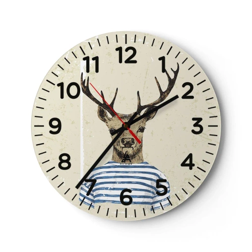 Relógio de parede - Relógio em vidro - Porque eu gosto de camisas listradas! - 30x30 cm