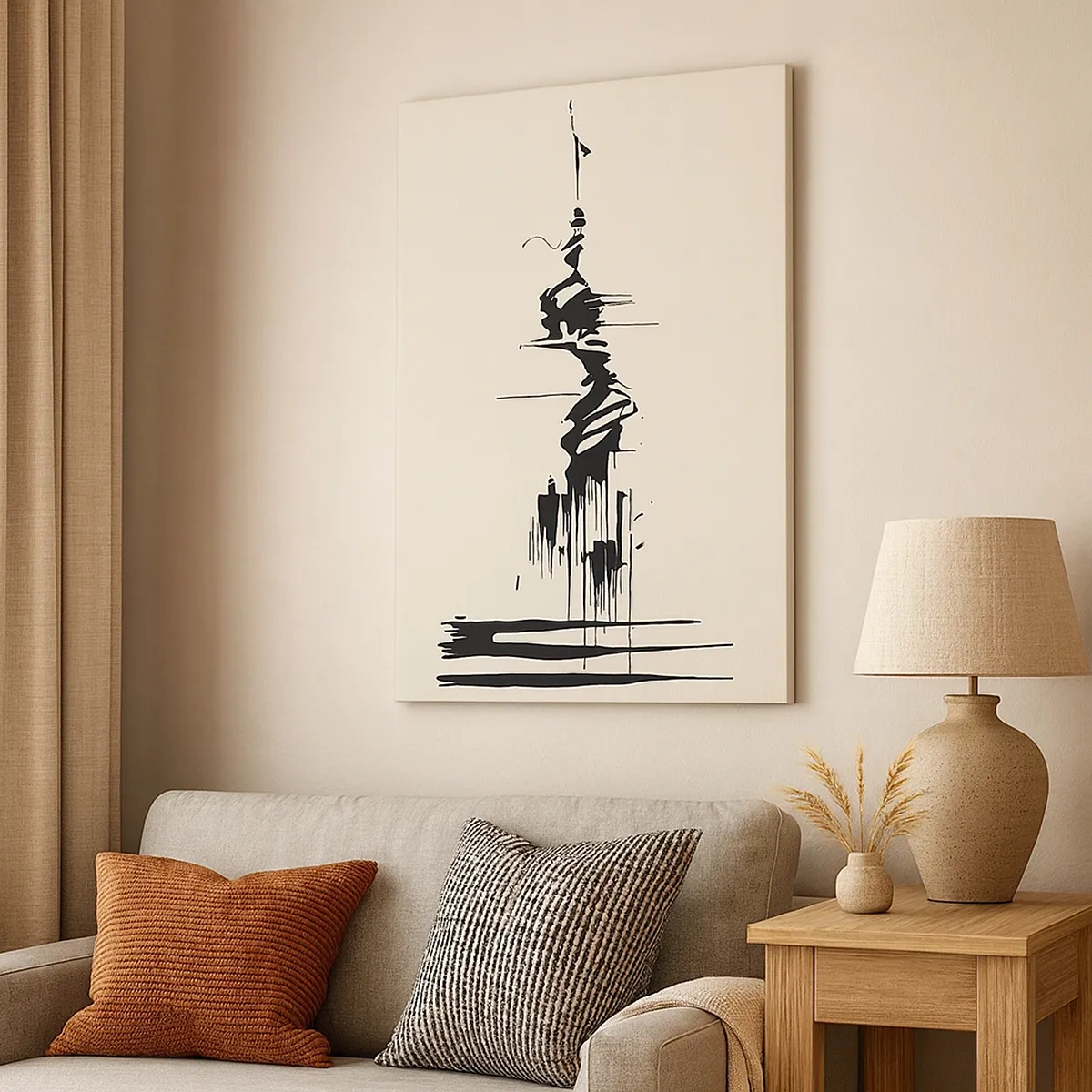 Quadro em tela - Abstração apressada - 50x70 cm